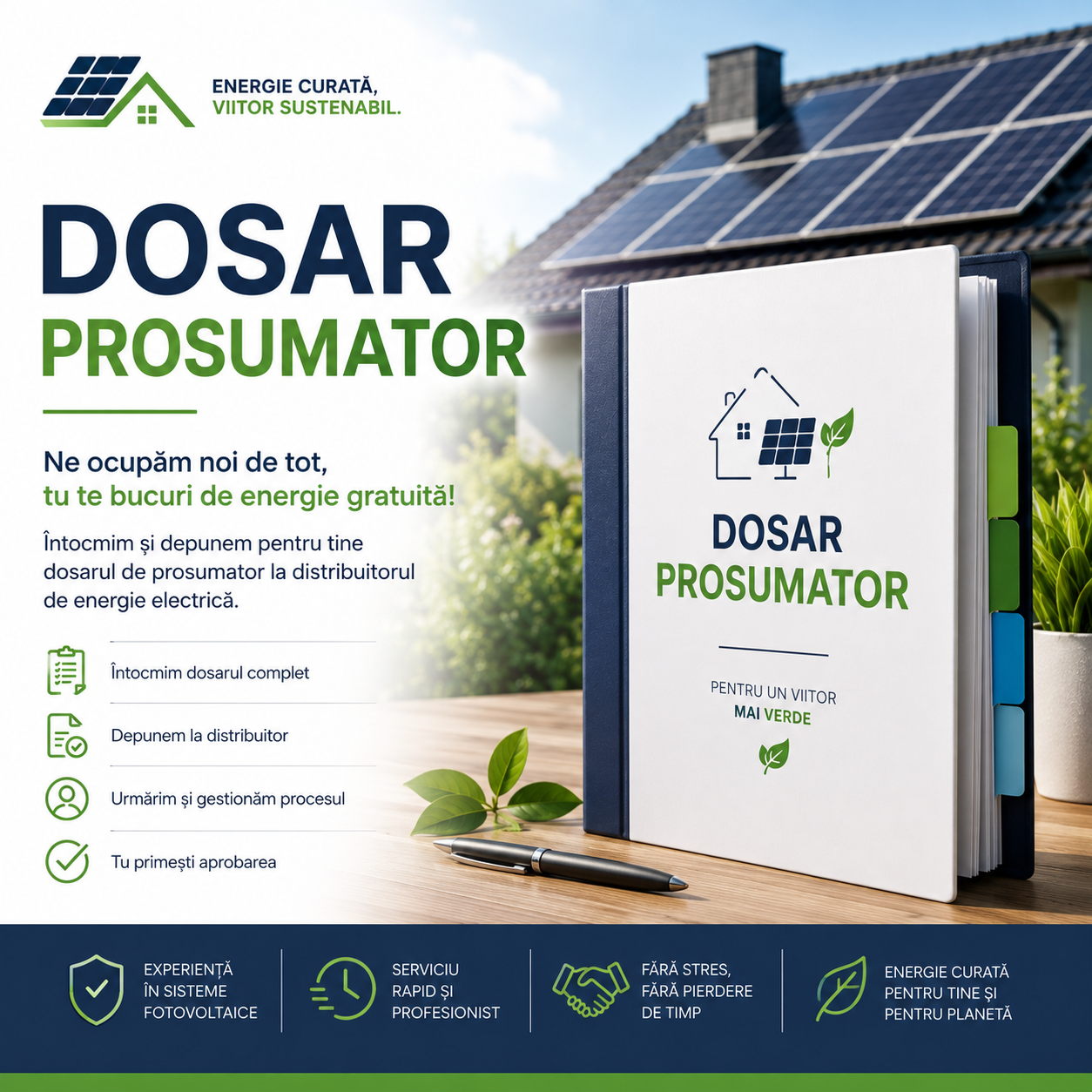 Întocmire dosar de prosumator — obținere certificat de racordare